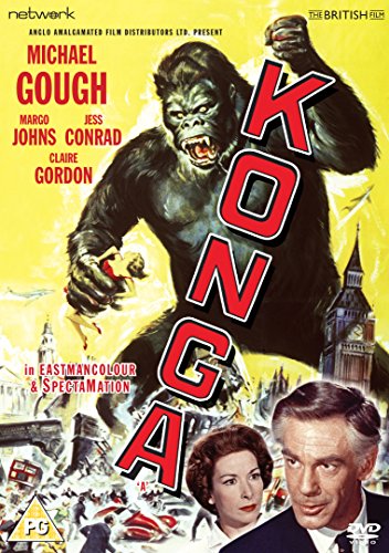 DVD cover for "Konga" featuring a gorilla and city destruction.