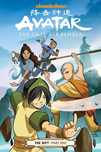 Avatar: The Last Airbender graphic novel cover featuring Aang, Katara, Sokka, and Toph.