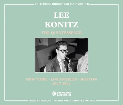 CD cover for Lee Konitz’s “The Quintessence” featuring a black and white portrait.