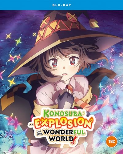 Anime girl in a witch's hat on a colorful, starry Blu-ray cover.