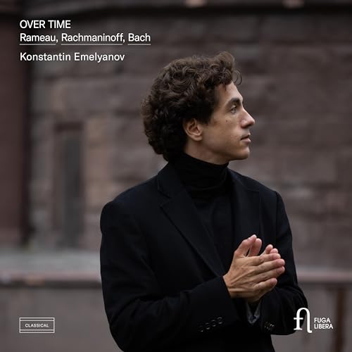 CD cover featuring pianist Konstantin Emelyanov in profile, dark background.