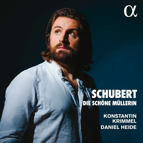 CD cover featuring a man with a beard and text: Schubert, Die Schöne Müllerin.