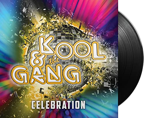 Kool & The Gang “Celebration” vinyl record with a disco ball cover.