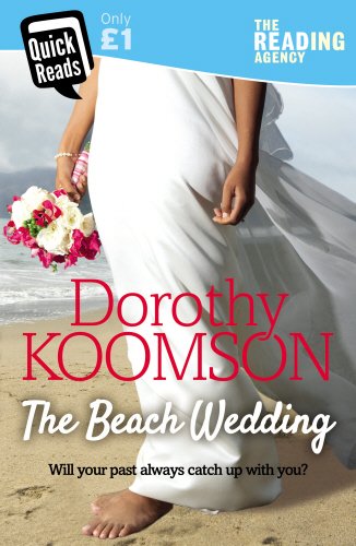 "Book cover featuring a woman in a white wedding dress holding flowers on a beach."