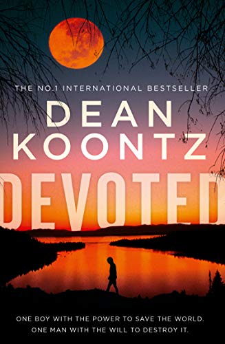 Book cover showing a silhouette of a person by a lake under a moon.