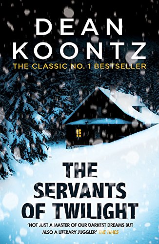Book cover for The Servants of Twilight showing a snow-covered cabin at night.