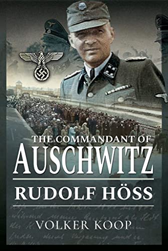 Book cover: portrait of a man, likely Rudolf Höss, dark background.