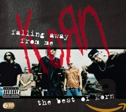 Korn's "Best Of" CD cover with band members and red splatter effect.