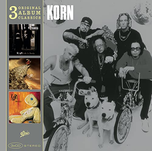 Korn “Original Album Classics” CD cover featuring band members and album art.