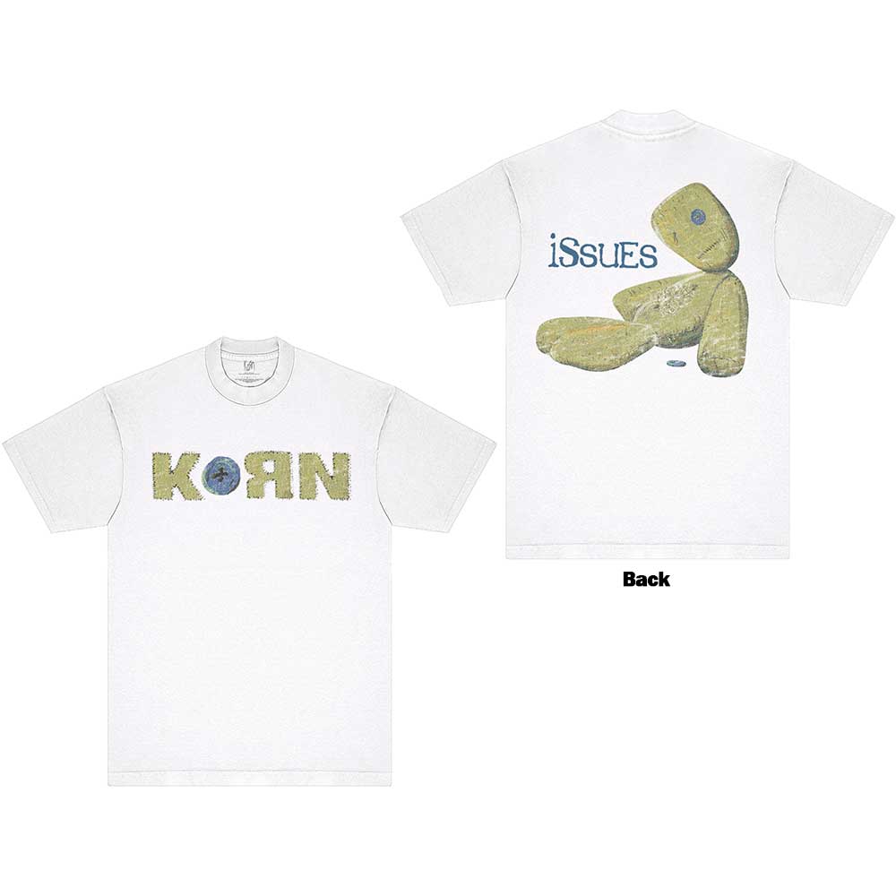 Black Korn t-shirt with "Doll Issues" design printed on the back, size small.