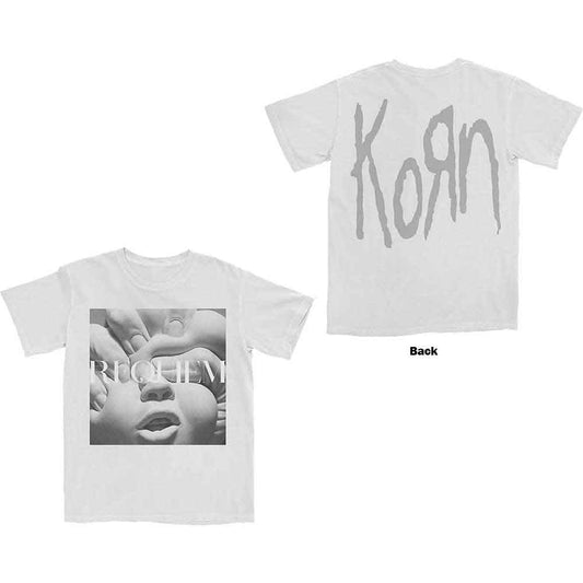 Black unisex t-shirt featuring the Korn Requiem album cover artwork printed on the back.