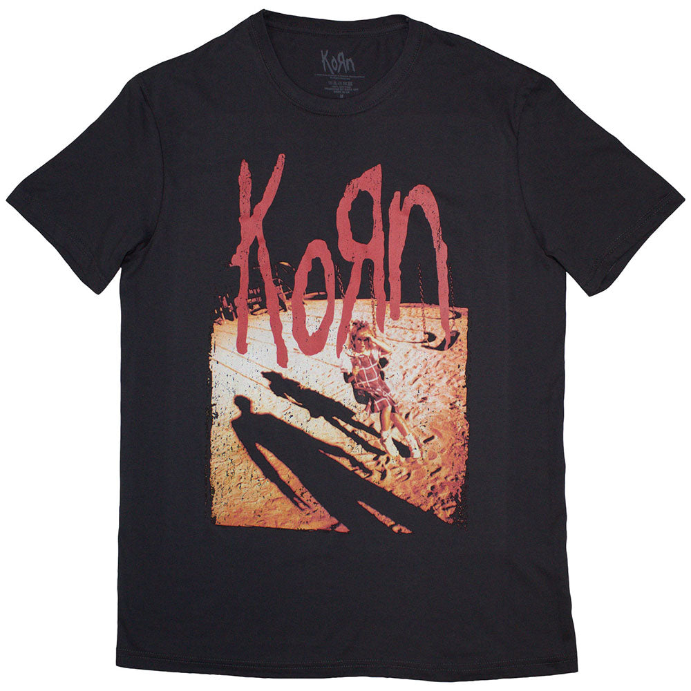 Black Korn t-shirt, “Shadow Playground” design, washed effect, size XX-Large.