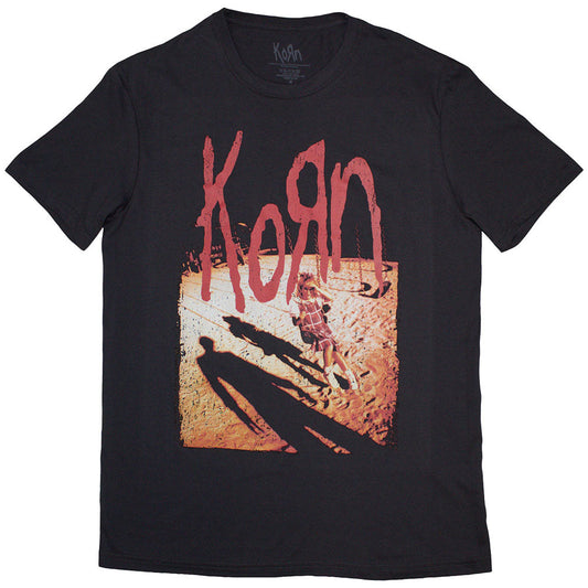 Black Korn t-shirt, “Shadow Playground” design, washed effect, size XX-Large.