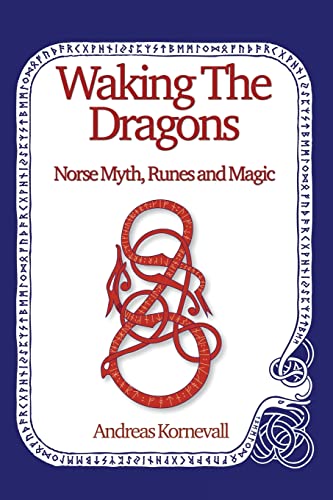 Book cover titled Waking The Dragons with a red Norse dragon illustration and runes.