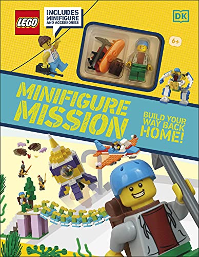 LEGO Minifigure Mission book cover with minifigures and built LEGO scenes.
