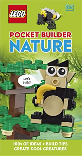 LEGO book cover featuring a built monkey and bee with building instructions.
