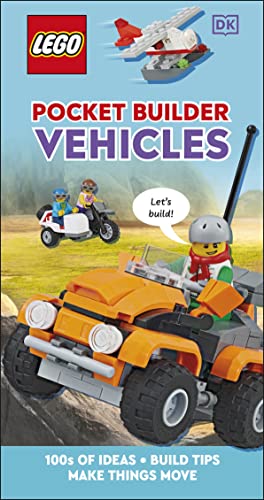 LEGO book cover featuring built vehicle models and minifigures.