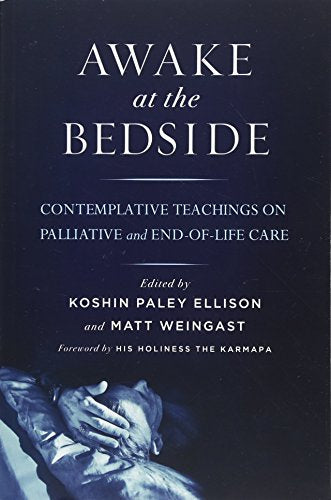 Book cover: “Awake at the Bedside” with hands clasped in the lower corner.