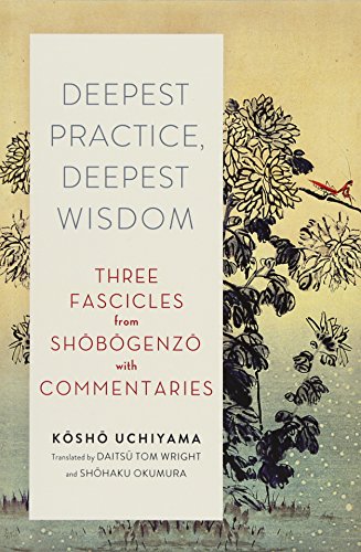 Book cover with floral design and title "Deepest Practice, Deepest Wisdom.