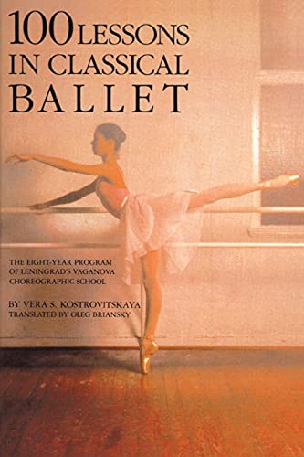 Book cover featuring a ballerina at the barre, titled “100 Lessons in Classical Ballet”.