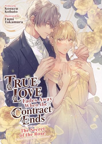 Light novel cover with a man and woman in formal attire, roses.