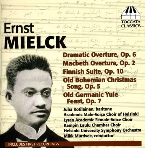 CD cover featuring composer Ernst Mielck’s portrait and musical scores.