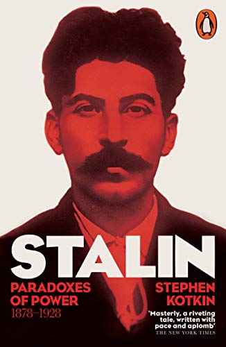 Book cover featuring a red-toned portrait of Joseph Stalin with bold white text below.