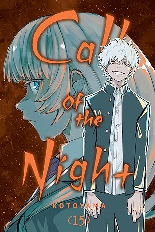 Manga cover featuring a girl's profile and a smiling boy against a dark background.