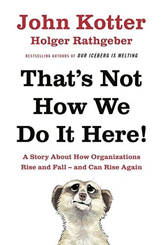 Book cover: "That's Not How We Do It Here!" with a prairie dog illustration.
