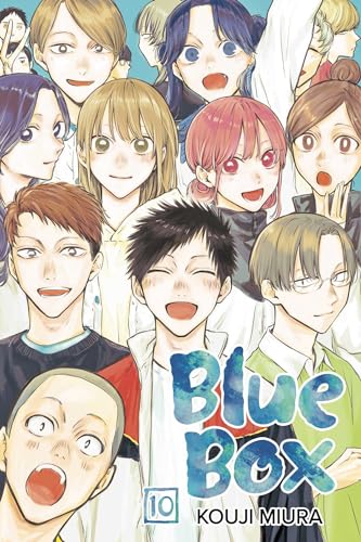 Manga cover featuring a group of smiling characters with the title Blue Box 10.