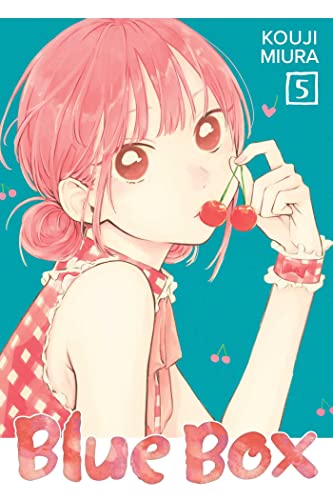 Manga volume cover with a girl holding cherries, titled "Blue Box.