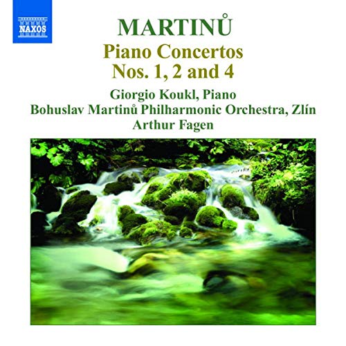 CD cover for Martinů’s Piano Concertos with a forest stream image.