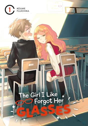Manga cover with two young people in a classroom setting.