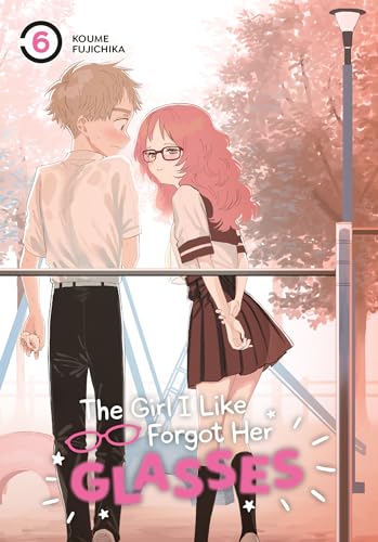 Manga cover: two teens, one with pink hair and glasses, looking at each other.