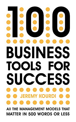 Book cover with large black text "100 BUSINESS TOOLS FOR SUCCESS" and author name.