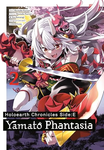 Anime girl with white hair and red clothing wielding a sword.