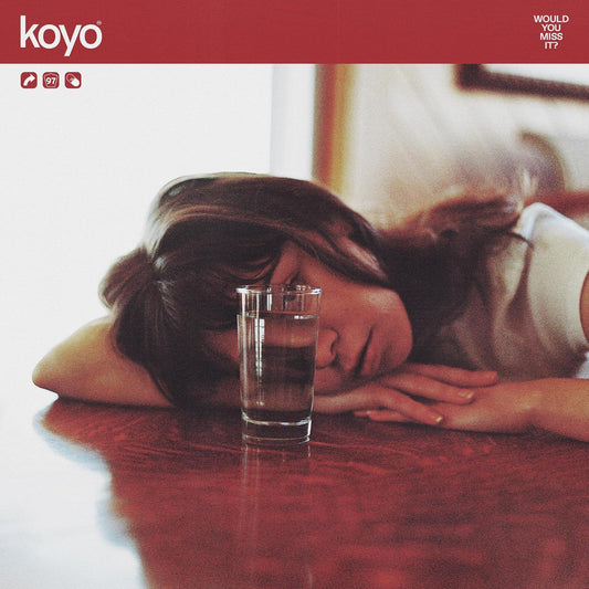 CD cover for Koyo’s “Would You Miss It?” featuring a person and glass.
