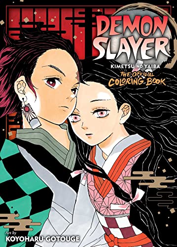 Tanjiro and Nezuko Kamado from Demon Slayer on the official coloring book cover.