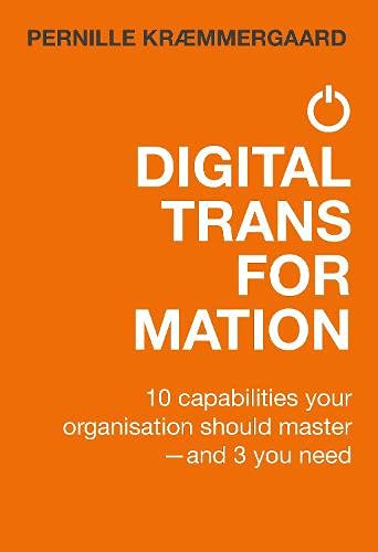 Orange book cover with white text: "Digital Transformation" and a power button icon.