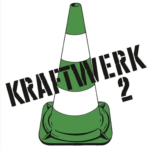 Kraftwerk 2 album cover: green and white traffic cone illustration.