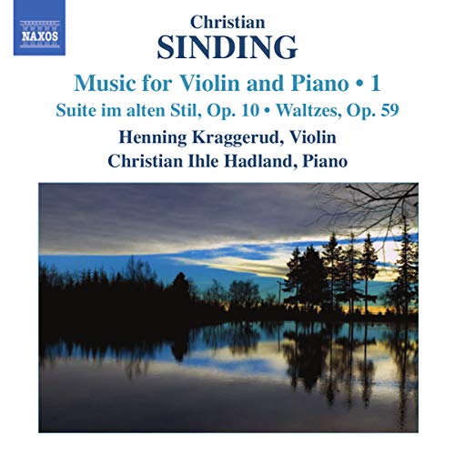 CD cover for Christian Sinding music featuring a landscape of trees reflecting in water.