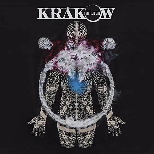 CD cover for Krakow’s “Amaran” featuring a patterned figure with glowing center.