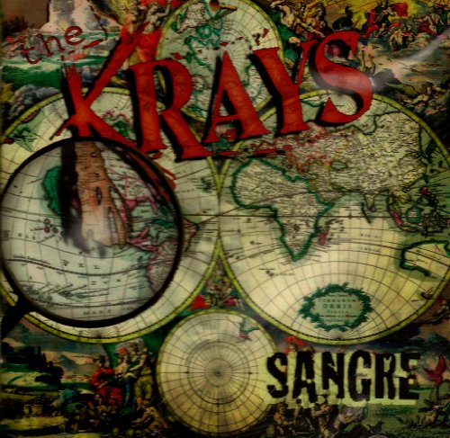 CD cover featuring a vintage world map, a magnifying glass, and bold red text.
