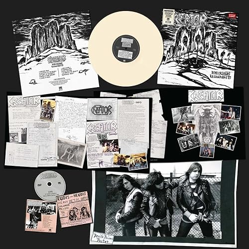 Kreator "Bonecrushing Rehearsals 1985" vinyl record with insert and photos.