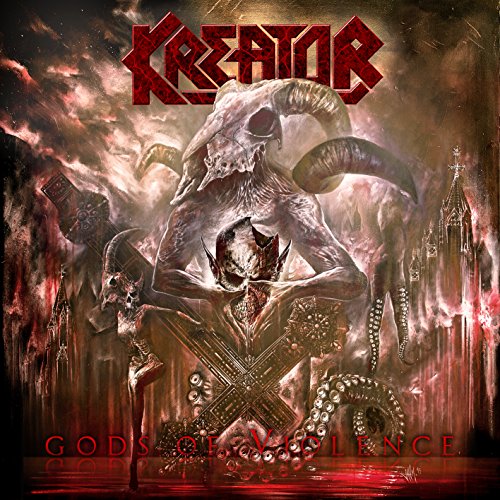 Vinyl album cover with demonic artwork and red text "Kreator - Gods of Violence".