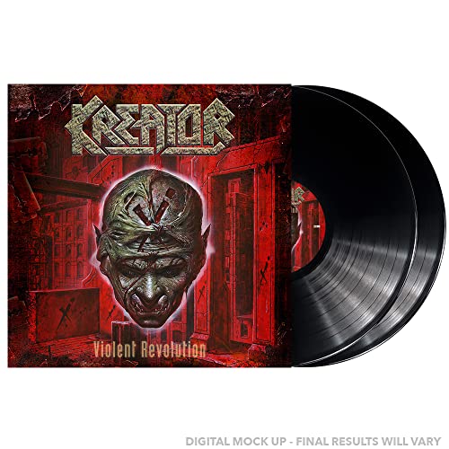 Kreator “Violent Revolution” vinyl record with a distressed, red album cover.