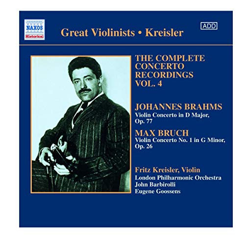 CD cover featuring portrait of violinist Fritz Kreisler with concertos listed.