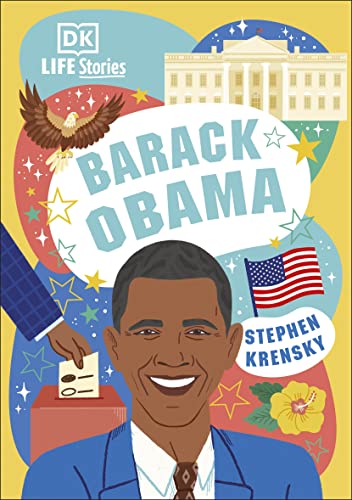Book cover featuring illustrated portrait of Barack Obama with patriotic symbols.