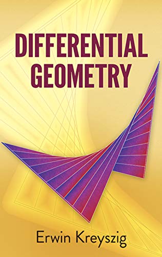 Book cover for "Differential Geometry" by Erwin Kreyszig, with abstract design.