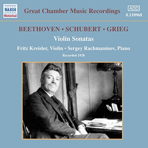 CD cover featuring a black and white portrait of Fritz Kreisler with a piano.